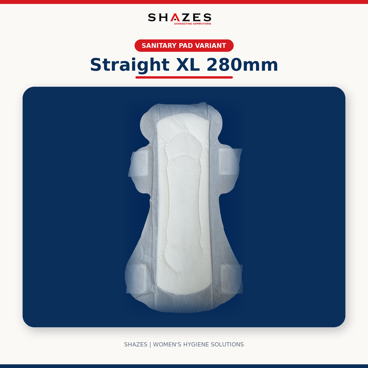 SHAZES Straight XL sanitary pad, 280 mm